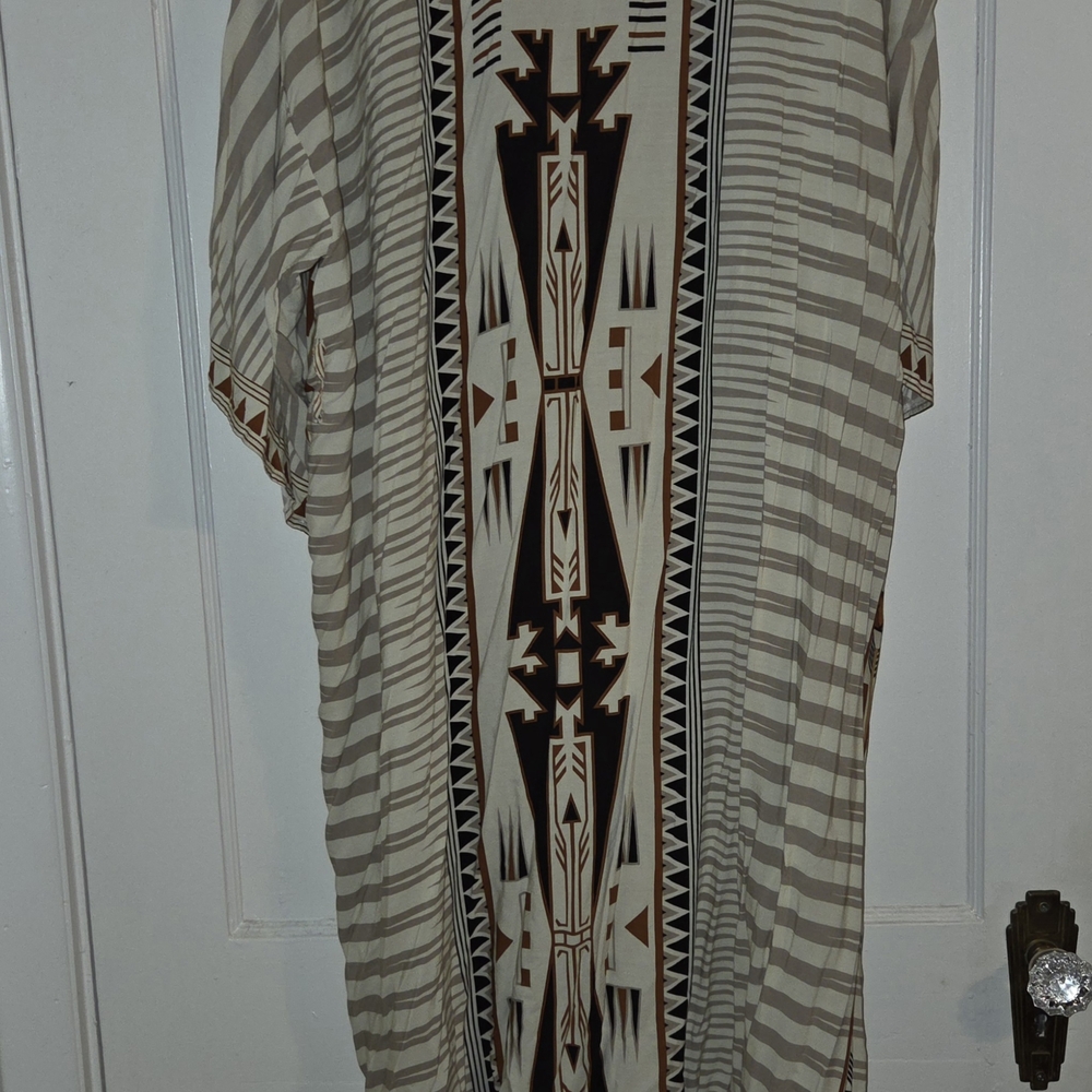 Tribal Print Kaftan Dress